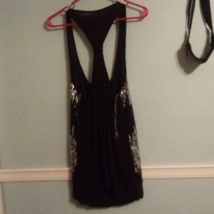 Heart Soul Tops - Black and silver sequined tank top Heart Soul Tops - Black and silver sequined tank top